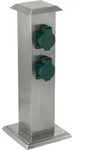 Garten-Steckdosens&auml;ule EGLO ''Park 4'', Edelstahl/Kunststoff, gr&uuml;n, 40x11x11cm