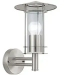 Wandleuchte EGLO ''Lisio'', Edelstahl, E27, klares Glas