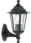 Wandleuchte EGLO ''Laterna 4'', E27, schwarz, klares Glas, Aluminium