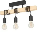 Deckenleuchte EGLO ''Townshend'', 3-flammig, Holz/schwarz, E27, 55x10,5x26,5cm