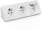 Steckdosenblock McPower ''Flair'' wei&szlig;, 3-fach Schutzkontakt + USB-C / USB-A