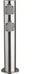 Au&szlig;ensteckdose 4-Fach, IP44, Edelstahl V2A, &Oslash;118x470mm, 3680W/ 16A