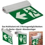 LED Fluchtwegleuchte NL-8 Multi" Erkennungsw. 25m, IP20, Decken+Wandmont."