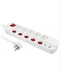 Steckdosenleiste McPower, 5-fach mit Einzelschaltung + 2x USB, 1,5m Zuleitung