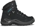 Lowa Damen Renegade GTX Mid Wanderstiefel S-Leisten (schmal) - 38 - ASPHALT/TUERKIS