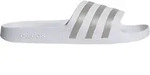 Adidas Unisex Adilette Aqua - 43 - Cloud White / Platinum Metallic / Cloud White