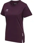 HUMMEL hmlMOVE GRID COTTON T-SHIRT S/S WOM grape wine XS