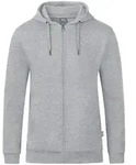 Jako Kapuzenjacke Organic hellgrau meliert 48