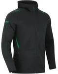 Jako Freizeitjacke Challenge mit Kapuze schwarz meliert/sportgr&uuml;n S