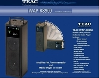TEAC WAP-R8900 Schwarz - Mobiles, netzstromunabh&auml;ngiges, WLAN-f&auml;higes UKW- /