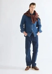 Wrangler Herren Hemd blau Baumwoll-Stretch