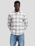 Lee Herren Hemd beige Baumwolle kariert