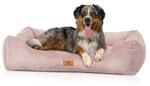 Knuffelwuff Hundebett aus Cord mit Handwebcharakter Olivia rosa XXL