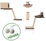 Rohrschneider Katzen Kletterwand 8-teilig mit Gratis-Spielballset