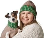 Hunter Hundepullover Odense mit M&uuml;tze (Set) beige 30 cm