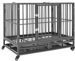 VidaXL Hundek&auml;fig mit Rollen aus Stahl 92 cm, 62 cm, 76 cm