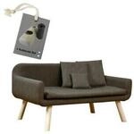 Rohrschneider Hundesofa f&uuml;r mittlere Hunde, abwaschbares Kunstleder taupe
