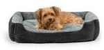Lionto Hundebett mit Wendekissen grau/ schwarz L