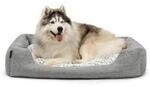 Lionto Hundebett mit Wendekissen meliert grau L