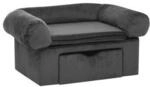 VidaXL Hundesofa Pl&uuml;sch mit Schublade 75x50x38cm dunkelgrau