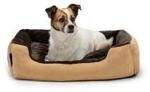 Lionto Hundebett mit Wendekissen braun/ beige M