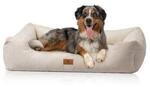 Knuffelwuff Hundebett aus Cord mit Handwebcharakter Olivia beige XXL