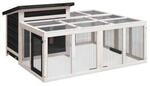 VidaXL Kaninchenstall 144x123x67,5 cm (L x B x H) grau