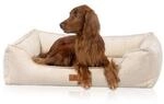 Knuffelwuff orthop&auml;disches Hundebett aus Cord mit Handwebcharakter Nunavut beige XXL