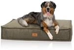 Knuffelwuff Hundekissen Lesedi aus Cord mit Handwebcharakter khaki M-L