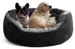 Tierlando LANA Hundebett Hundesofa M L XL Velours MEGA DICK SUPERWEICH schwarz...