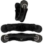 Equinate Western Mondgurt anatomisch Lammfell schwarz 65 cm