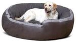 Tierlando LANA Hundebett Hundesofa M L XL Velours MEGA DICK SUPERWEICH schwarz/