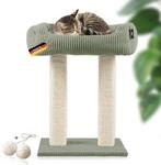 Rohrschneider &reg; moderner Kratzbaum, Kratzs&auml;ulen aus Vollholz, Katzenbett mit