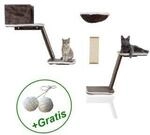 Rohrschneider Katzen Kletterwand 8-teilig mit Gratis-Spielballset