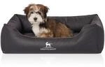 Knuffelwuff Orthop&auml;disches Hundebett Madison aus laser-gestepptem Kunstleder schwarz