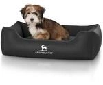 Knuffelwuff Kunstleder Hundebett Sidney schwarz M-L