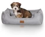 Knuffelwuff Hundebett Dreamline aus Velours grau M-L