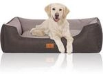 Knuffelwuff Hundebett Luke aus Velours mit feinem Handwebcharakter schwarz/...