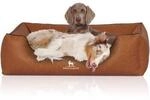 Knuffelwuff Hundebett Henderson aus marmoriertem Kunstleder terracotta XXXL