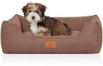 Knuffelwuff Hundebett Lotte aus Velours mit feinem Handwebcharakter hellbraun...