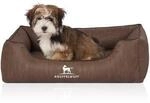 Knuffelwuff Orthop&auml;disches Hundebett Rockland aus Kunstleder braun M-L