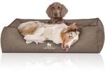 Knuffelwuff Hundebett Scottsdale aus Kunstleder stone clay XL