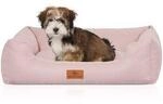 Knuffelwuff Hundebett Emma aus Velours mit feinem Handwebcharakter in...