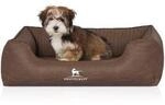 Knuffelwuff Orthop&auml;disches Hundebett Columbia aus laser-gestepptem Kunstleder braun