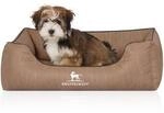 Knuffelwuff Orthop&auml;disches Hundebett Tampa aus laser-gestepptem Kunstleder braun/