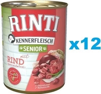 RINTI Kennerfleisch Nassfutter Hund, Senior, Dose Rind 12x800 g 9,6 kg, Grundpreis: