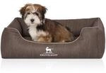 Knuffelwuff Orthop&auml;disches Hundebett Tampa aus laser-gestepptem Kunstleder braun/