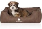 Knuffelwuff Orthop&auml;disches Hundebett Tampa aus laser-gestepptem Kunstleder braun M-L