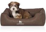 Knuffelwuff Hundebett Henderson aus marmoriertem Kunstleder braun M-L