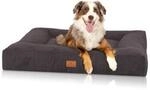 Knuffelwuff orthop&auml;disches Hundebett aus Velours mit Handwebcharakter Sofia schwarz